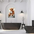 thumbnail image 2 of AVOI Highland cow wearing glasses sitting on toilet in bathroom reading newspaper funny bathroom wall decor animals dog gift ideas bathroom decor wall art canvas wall art Frame: 11x14in, 2 of 6