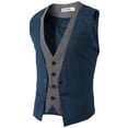thumbnail image 2 of H2H Mens Dress Casual Slim Fit Business Suit Layered Dress vest (CMOV01), 2 of 6