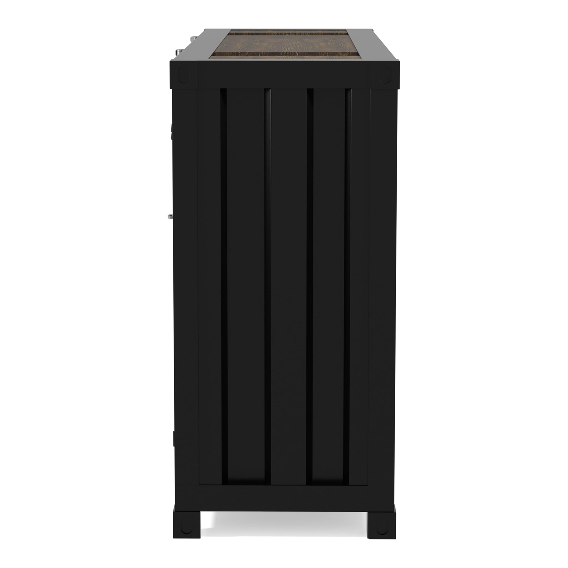 Furniture of America Button Metal 6-Shelf Console Table, Sand Black