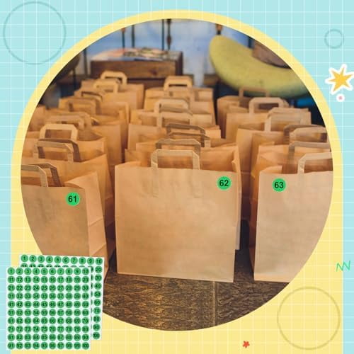 Clabby 700 Pcs Consecutive Number Stickers 1-100 Round Colored Labels 1 Inch Self Adhesive Vinyl Number Decals for Office, Inventory, Storage, Bins(Green)