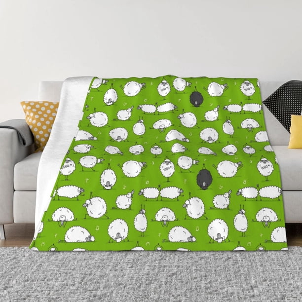 Fotbe Funny Sheep Doing Yoga Manta de Franela con Estampado, Manta Ultrasuave para Cama, Sofá, Auto, Hipoalergénica y Antibolitas-50"x40"