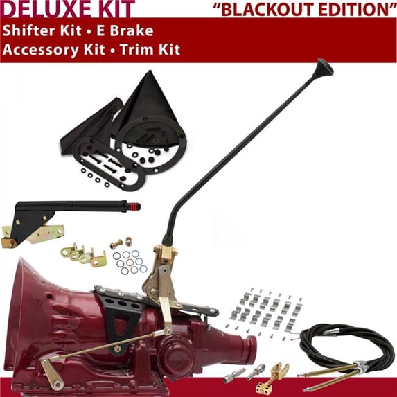 American Shifter 4L60 Shifter Kit Black 16 in. E Brake Cable Clamp Trim Kit for DAE55