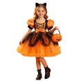 thumbnail image 5 of Auroural Girls Tulle Princess Dress Girls Halloween Witch Pumpkin Dress Puff Sleeve Bow Waist Princess for Party, 5 of 9