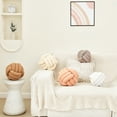 thumbnail image 2 of Petrella Knot Pillow Ball Round Throw Pillows Home Decor Cushion Decorative Throw Pillows Lambswool Light Gray 8 Inch, 2 of 7