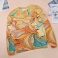 thumbnail image 6 of Sweatshirt For Womens Crewneck Simple Colored Ripple Hoodies Teen Girls Cute, 6 of 7