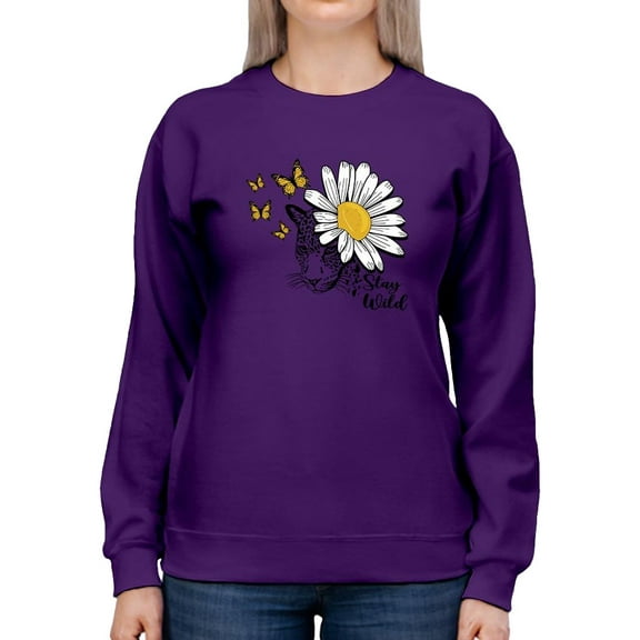 Stay Wild Big Daisy Sweatshirt Women -Image by Shutterstock, Female XX-Large