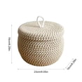 thumbnail image 3 of Virelaxpo Foldable Storage Basket with Lid Cotton Rope Handles Polka Dot Pattern for Closet Shelves Blanket Clothing Home Organization, 3 of 6