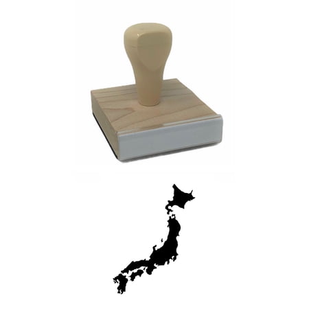 Japan Country Rubber Stamp, 2 X 2" Wood Stamp