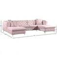 thumbnail image 5 of Meridian Furniture Gail 3pc Velvet Sectional in Pink, 5 of 7