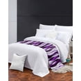 thumbnail image 3 of Xipuska Purple Striped Ombre Bed Runners for Cal King Size Bed, Decorative Bed Throws for Foot of Bed, Modern Purple Moire Geometric Bed Runner Sofa Throw Bedding Scarf Slipcover for Bedroom, 3 of 6