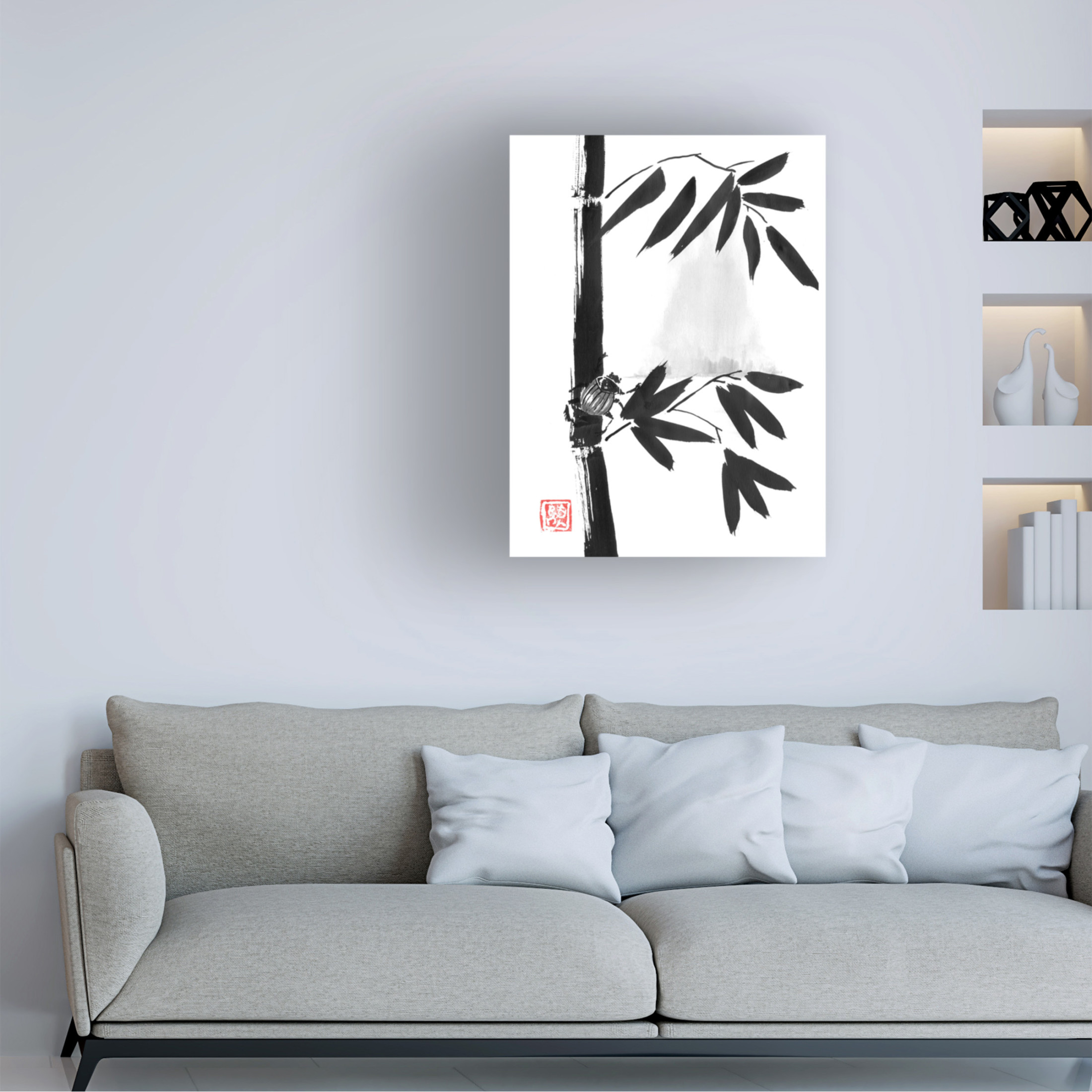 Canvas Wall Art - Pechane 'Beetle In Landscape' Wall Art for Living Room, Bedroom, or Office Décor by Trademark Fine Art - 24 x 32 Inches