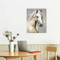 thumbnail image 2 of Nawypu Horse Canvas Wall Art White Horse Canvas Wall Decor Farmhouse Wall Pictures Wild Animal Canvas Prints Painting Modern Artwork for Living Room Bedroom Office Home Decor Framed Ready to Hang, 2 of 4