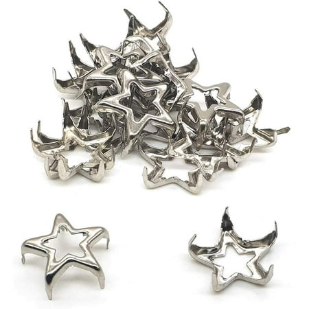 

Trimming Shop Star-Shaped Nail Head Studs Prongs Back Punk Rivets for DIY Leather Crafting Decorating Clothes Jackets Belts Footwear (12mm Silver 100pcs)