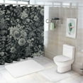 thumbnail image 7 of Awypu Black Brown Daisy Floral Block Print Flowers Decorative Waterproof Shower Curtain Multiple Sizes Durable and Washable White, 7 of 7