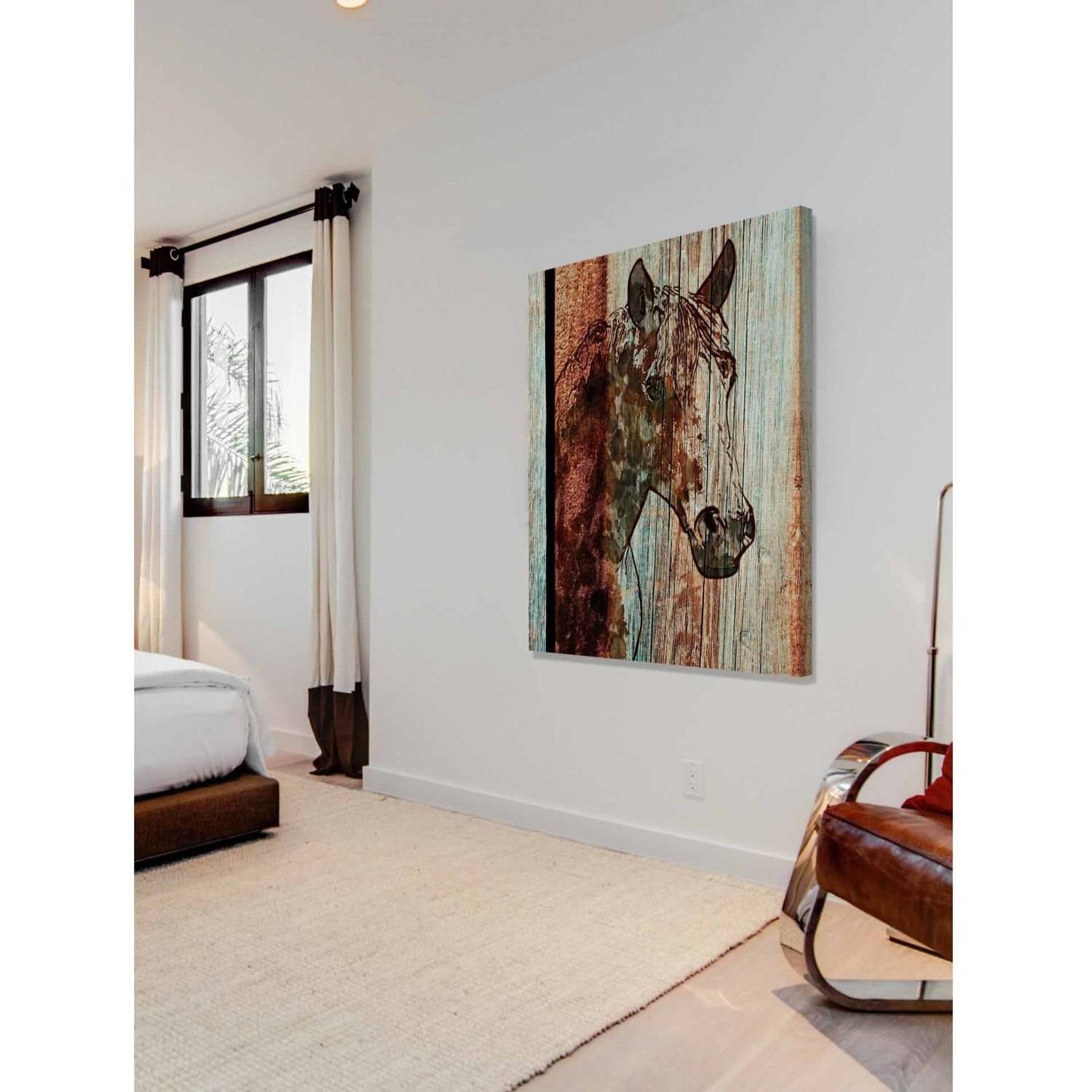 "Orange Horse" Painting Print on Wrapped Canvas