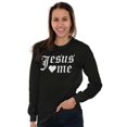 thumbnail image 3 of Jesus Loves Me Religious Christian Women's Long Sleeve T Shirt Brisco Brands S, 3 of 6