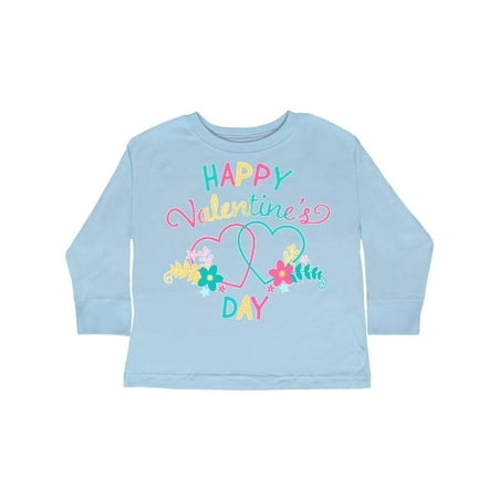 

Inktastic Happy Valentine s Day Hearts and Flowers Gift Toddler Boy or Toddler Girl Long Sleeve T-Shirt