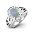 thumbnail image 2 of 8x6mm Oval Ethiopian Opal 925 Sterling Silver Filigree Celtic Women Valentines Day Gifts Ring, 2 of 4