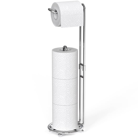 SimpleHouseware Toilet Paper Stand Holder Bathroom Tissue Storage, Chrome