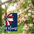thumbnail image 2 of Welcome July 4th Patriotic american usa Red Blue White Sunflower Daisies Double-sided Summer Garden Flag 12.5x18in,Outdoor Yard Independence Day Memorial Day Garden Flag Decoration -C, 2 of 5