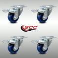 thumbnail image 2 of 3.5 Inch SS Solid Polyurethane Top Plate Caster Set Total Lock Brake SCC, 2 of 2