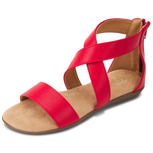 sandals with zip at back