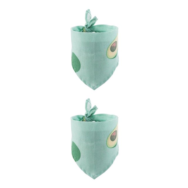 Methold Bufanda de baba triangular con estampado de frutas, algodón, mantenimiento del calor, reutilizable, lavable, decorativa, toalla para verde tipo 4 2piezas