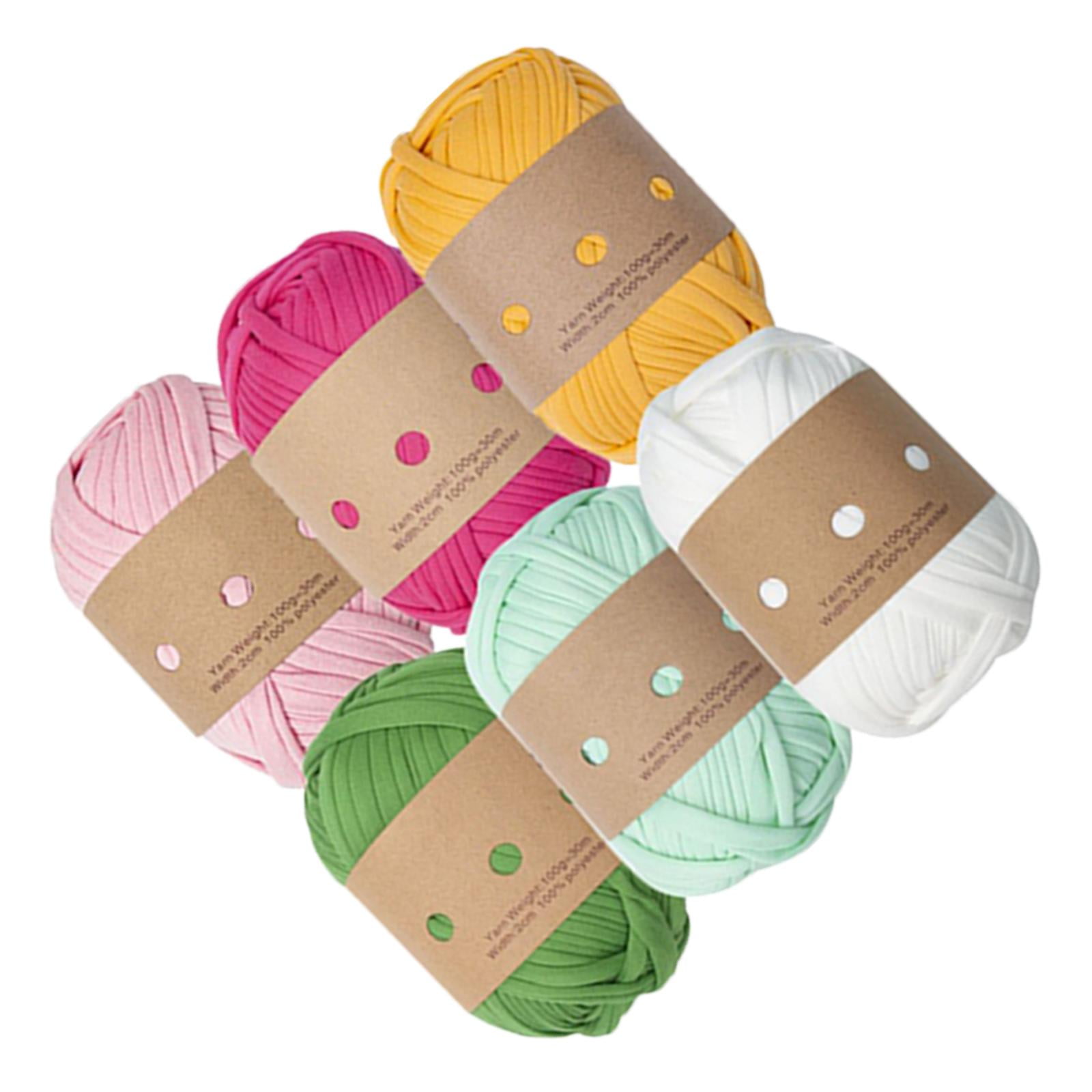 Wxqbjtam 6 Pieces Knitted Yarn Spaghetti 3M Cushion Elastic 6 Colors Rugs Home Decor Yarn B
