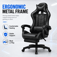 thumbnail image 3 of JaxShark Gaming Chair, Ergonomic Racing Style Computer Desk Chair with Footrest and Lumbar Support,Black, 3 of 8