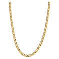 thumbnail image 3 of Auriga Fine Jewelry 10K Yellow Gold 7.2 mm Lightweight Flat Cuban Chain Necklace for Men 24", 3 of 6