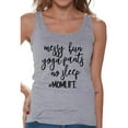 thumbnail image 1 of Awkward Styles Women's Messy Bun Yoga Pants No Sleep It's a Momlife Graphic Tank Tops Black, 1 of 4