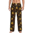 thumbnail image 2 of Picia Fall Daisy Leaf Mens Soft Woven Cotton Elastic Waistband Sleep Pajama Pant Lounge Sleep Pant With Pockets And Drawstring-Small, 2 of 9