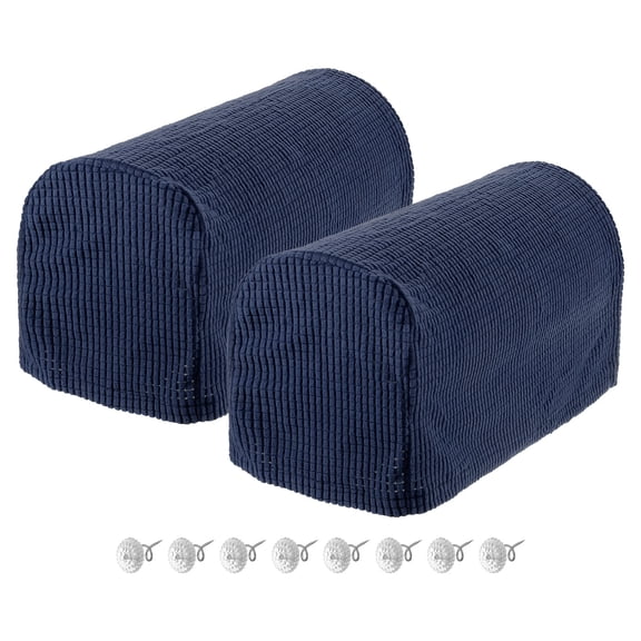 Uxcell Stretch Armrest Covers Armchair Anti-Slip for Chairs Sofa Couch Arm Covers Recliner Sofa Navy Blue 2 Pcs
