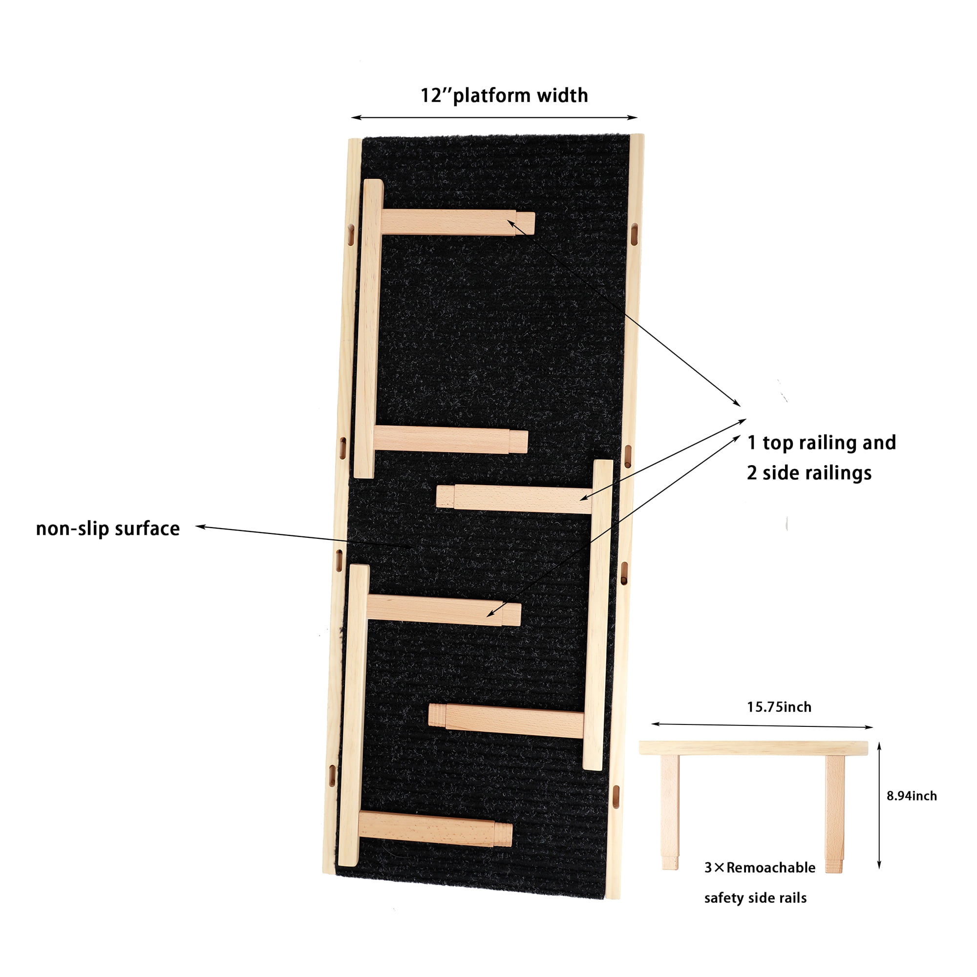 Pefilos Dog Ramp for Car 63'' Folding Pet Ramp for Large Dogs with Non-Slip Rug Surface Portable Dog Car Ramp for SUV Car & Truck, Black Pefilos Dog Ramp for Car 63'' Folding Pet Ramp for Large Dogs with Non-Slip Rug Surface Portable Dog Car Ramp for SUV Car & Truck, Black