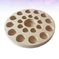 thumbnail image 4 of 22 Grids Wooden Board Essential Oil Bottle Storage Tray Round Plate Nail Polish Box Aroma Accessories Container Display Rack (Khaki), 4 of 9