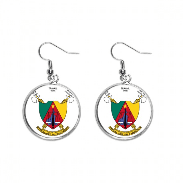 Yaoundé, Cameroon National Emblem Pendientes pendientes de plata colgantes joyas señora Unbranded M