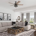 thumbnail image 2 of Prominence Home Sivan Farmhouse LED Ceiling Fan, Light & Remote, 52", Bronze, 2 of 12