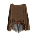 thumbnail image 1 of WZXFASHION Chandail en Tricot pour Femmes Mode à Manches Longues Col Rond Blouse d'Hiver Chaude Couche Supérieure Quotidien Sorties Chemises Soldes Aujourd'hui Liquidation y2k Chandail à Capuchon à Fermeture à Glissière, 1 of 3