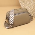 thumbnail image 3 of Bolso bandolera de cuero genuino Bolsos de mujer elegantes Color sólido Casual para el trabajo, 3 of 9