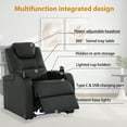 thumbnail image 3 of comfiroom Home Theater Seating Simple Style Top Grain Leather Loveseat Recliner Chair Dual Power Movie Theater Chairs Gaming Sofa Electric Headrest with Tray Table (Black, Row of 4 Loveseat Right), 3 of 9