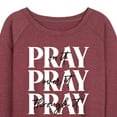 thumbnail image 3 of Instant Message - Pray On It, Pray Over It, Pray Through It - Women's Lightweight French Terry Long Sleeve Shirt, 3 of 6