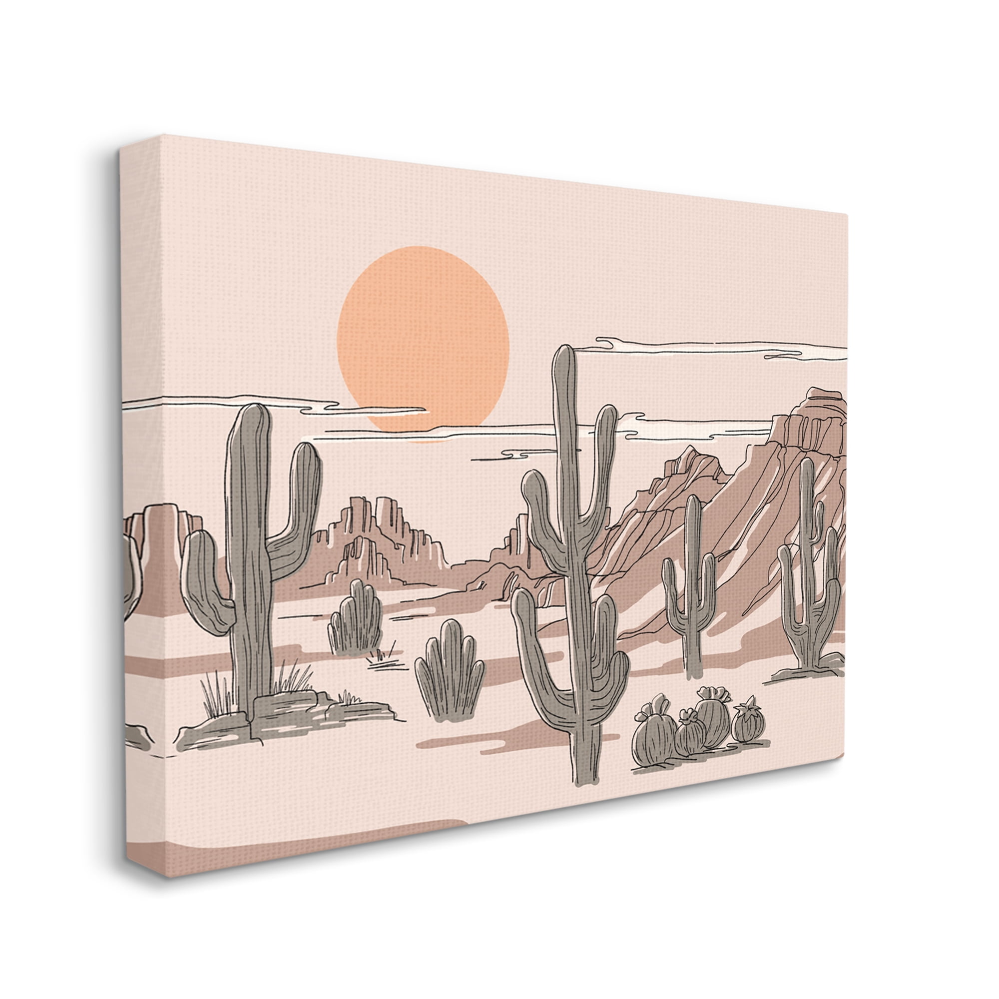 Stupell Industries Summer Sun Desert Canyon Saguaro Cactus Plants, 30 x 24, Design by Ziwei Li