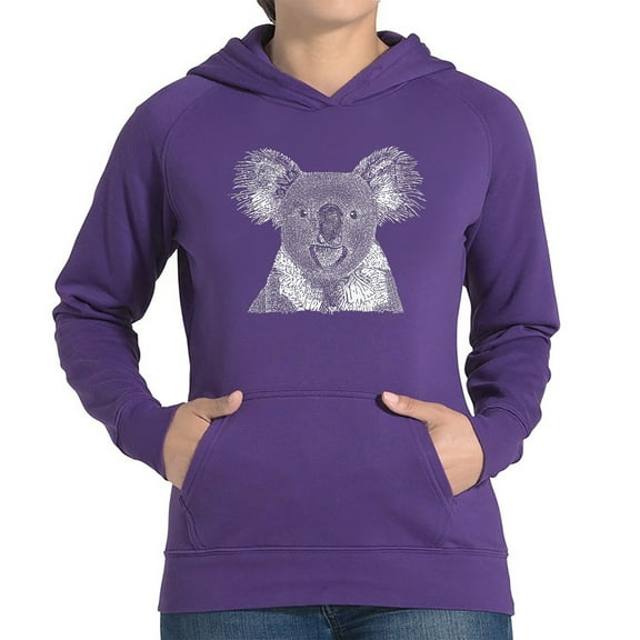 LA Pop Art Women's Word Art Hooded Sweatshirt -Koala