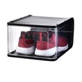 thumbnail image 2 of 5PCS Detachable Shoes Boxes Thicken Transparent Stackable Plastic Shoes Storage Container Dustproof Shoes Organizer for Home Bedroom (Small Size, Black), 2 of 8