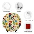 thumbnail image 4 of Picia Different Kind Of Guitars Pattern Bone China Decorative Plate – Wall Decor with Stand and Adhesive, Elegant Ornament for Living Room, Office, or Entryway-8in, 4 of 6