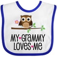 thumbnail image 3 of Inktastic Grammy Loves Me Grandchild Owl Girls Baby Bib, 3 of 4