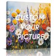 thumbnail image 2 of Country Flowers Wall Art Painting on Canvas, Pastoral Farmhouse Botanical Floral Canvas Art Home Prints Wall Art Framed Modern Artwork for Living Room Bedroom Wall Decor 20x20in, 2 of 9