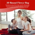 thumbnail image 6 of Flowers 5 Ft Round Throw Accent Area Rugs Floral Rose Flower Shaped Rug Modern for Girls Bedroom Floor Living Room Carpet 305 Red, 6 of 10