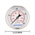 thumbnail image 5 of MEASUREMAN-medidor de presión lleno de glicerina, tamaño de esfera de 2-1/2 pulgadas, 0-200psi/kpa, caja de acero inoxidable 304, montaje central trasero de 1/4 pulgadas NPT, 5 of 5