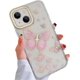 thumbnail image 1 of Compatible con funda de teléfono iPhone 14Plus Girl Girl, mariposa dorada brillante, lindo patrón de corazón de amor, funda de teléfono de protección transparente con panel rígido delgado,, 1 of 4